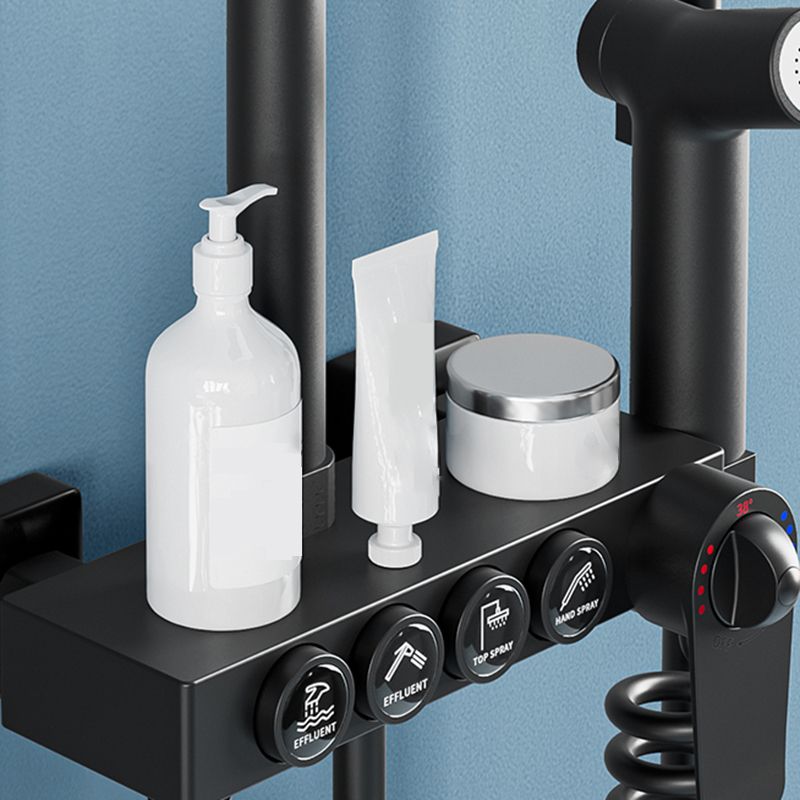 Modern Style Shower System Copper Spot Resist Rectangle Wall Mounted Shower System Clearhalo 'Bathroom Remodel & Bathroom Fixtures' 'Home Improvement' 'home_improvement' 'home_improvement_shower_faucets' 'Shower Faucets & Systems' 'shower_faucets' 'Showers & Bathtubs Plumbing' 'Showers & Bathtubs' 1200x1200_4f86393e-ebf4-4d6a-a20a-233ed6050eff