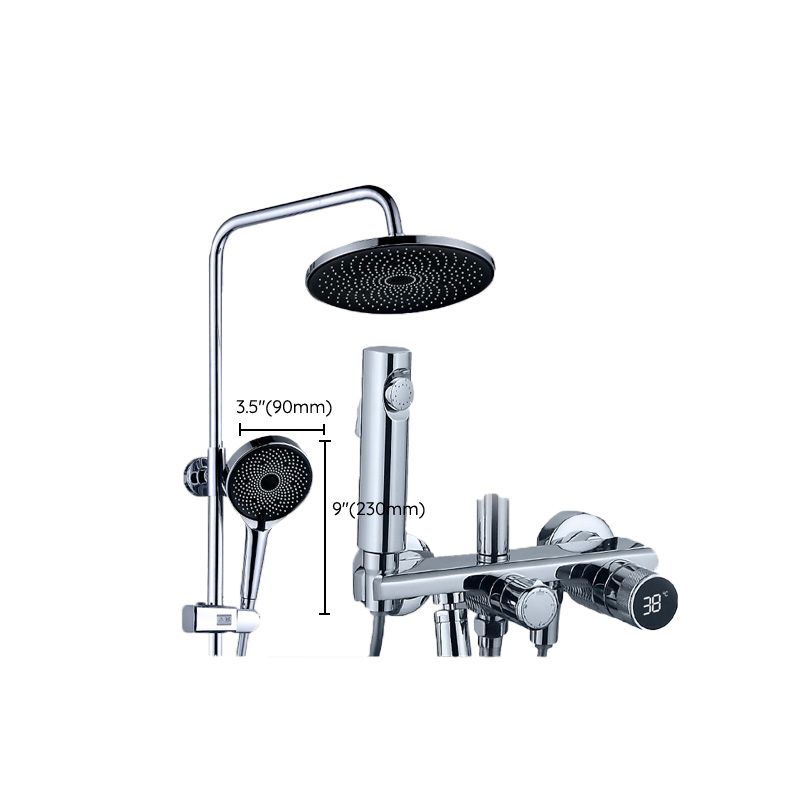 Modern Shower Faucet Brass Adjustable Spray Pattern Wall Mounted Shower Combo Clearhalo 'Bathroom Remodel & Bathroom Fixtures' 'Home Improvement' 'home_improvement' 'home_improvement_shower_faucets' 'Shower Faucets & Systems' 'shower_faucets' 'Showers & Bathtubs Plumbing' 'Showers & Bathtubs' 1200x1200_4f867781-f47e-4b0e-bb5f-5479a3489604