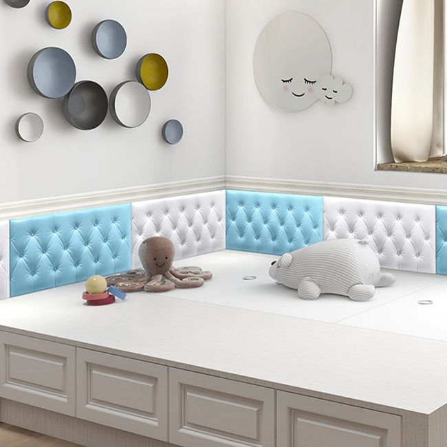 Contemporary Wainscoting Peel and Press Wainscoting with Cushion Clearhalo 'Flooring 'Home Improvement' 'home_improvement' 'home_improvement_wall_paneling' 'Wall Paneling' 'wall_paneling' 'Walls & Ceilings' Walls and Ceiling' 1200x1200_4f957bfc-2117-45f0-9eda-382996374a0a