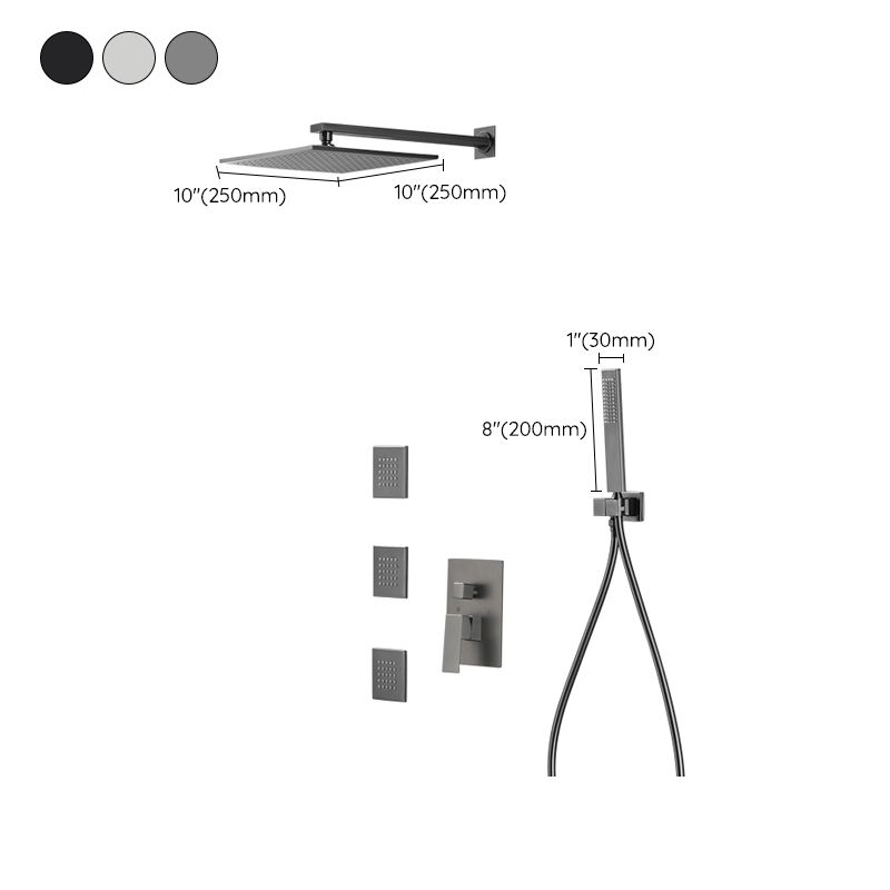 Modern Shower Faucet Brass Square Adjustable Shower Head Wall Mounted Shower Set Clearhalo 'Bathroom Remodel & Bathroom Fixtures' 'Home Improvement' 'home_improvement' 'home_improvement_shower_faucets' 'Shower Faucets & Systems' 'shower_faucets' 'Showers & Bathtubs Plumbing' 'Showers & Bathtubs' 1200x1200_4f960769-5cba-4706-b54b-29e8d9e9c19e