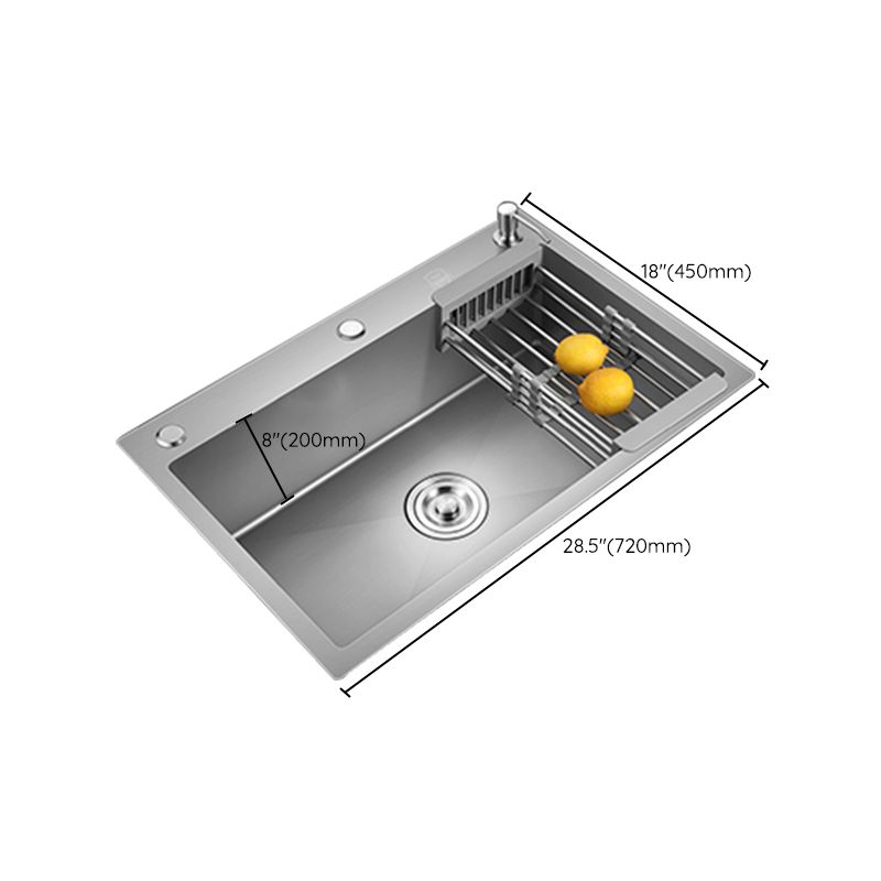 Modern Style Kitchen Sink Stainless Steel Kitchen Sink with Drain Strainer Kit Clearhalo 'Home Improvement' 'home_improvement' 'home_improvement_kitchen_sinks' 'Kitchen Remodel & Kitchen Fixtures' 'Kitchen Sinks & Faucet Components' 'Kitchen Sinks' 'kitchen_sinks' 1200x1200_4f99cb19-daf7-461a-b66a-6cdc2521c553