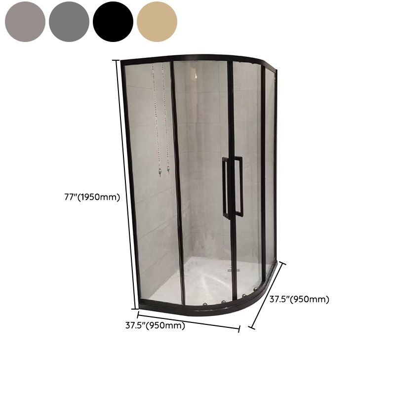 Clear Tempered Glass Shower Stall Round Shower Enclosure on Corner Clearhalo 'Bathroom Remodel & Bathroom Fixtures' 'Home Improvement' 'home_improvement' 'home_improvement_shower_stalls_enclosures' 'Shower Stalls & Enclosures' 'shower_stalls_enclosures' 'Showers & Bathtubs' 1200x1200_4fb8d4a8-8245-4af9-ba47-4bed5b91bb34