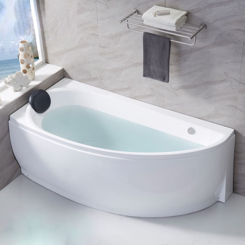 Modern Acrylic Bath Corner Soaking Back to Wall White Modern Bathtub Clearhalo 'Bathroom Remodel & Bathroom Fixtures' 'Bathtubs' 'Home Improvement' 'home_improvement' 'home_improvement_bathtubs' 'Showers & Bathtubs' 1200x1200_4fc31edf-a0ef-4a67-a335-0a932e00d3c2