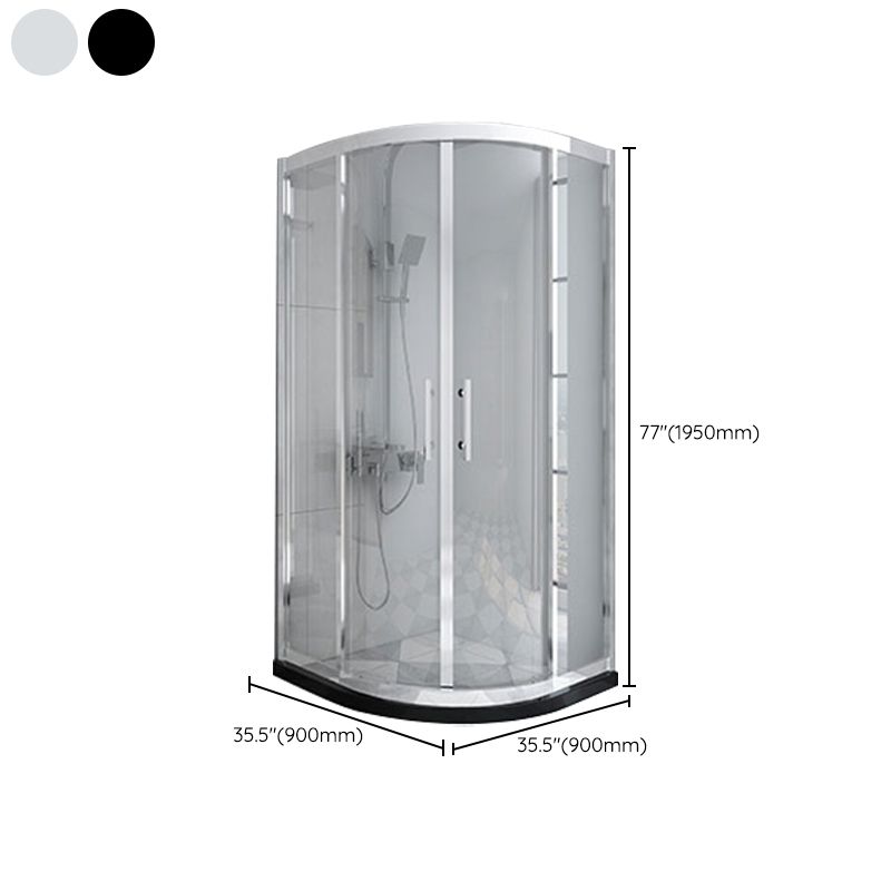 Rounded Tempered Glass Shower Enclosure with Shower Door Corner Shower ...