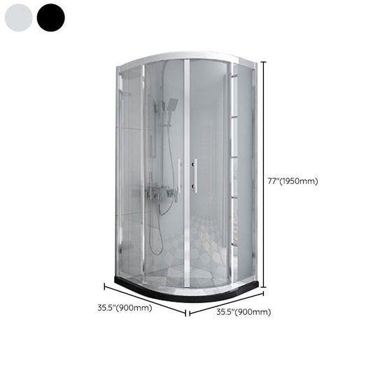 Rounded Tempered Glass Shower Enclosure with Shower Door Corner Shower Enclosure Clearhalo 'Bathroom Remodel & Bathroom Fixtures' 'Home Improvement' 'home_improvement' 'home_improvement_shower_stalls_enclosures' 'Shower Stalls & Enclosures' 'shower_stalls_enclosures' 'Showers & Bathtubs' 1200x1200_4fe2a1d4-2f52-4e39-98a6-d21c6b9128cc