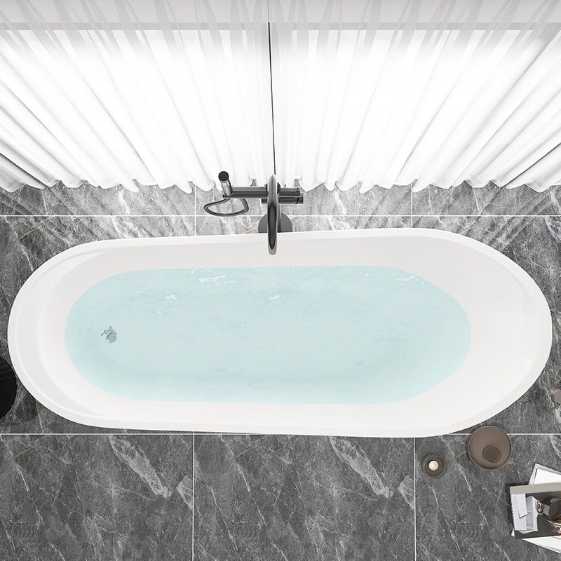 Slipper Modern Bath Oval White Soaking Acrylic Stand Alone Bathtub Clearhalo 'Bathroom Remodel & Bathroom Fixtures' 'Bathtubs' 'Home Improvement' 'home_improvement' 'home_improvement_bathtubs' 'Showers & Bathtubs' 1200x1200_50085ecf-6e32-420c-85a2-548a3f2d8596