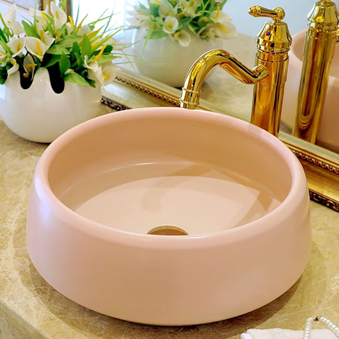 Traditional Bathroom Sink Porcelain Round Vessel Sink with Pop-Up Drain Clearhalo 'Bathroom Remodel & Bathroom Fixtures' 'Bathroom Sinks & Faucet Components' 'Bathroom Sinks' 'bathroom_sink' 'Home Improvement' 'home_improvement' 'home_improvement_bathroom_sink' 1200x1200_500ea8f0-a6e6-4b65-98e7-fa4c959cc884