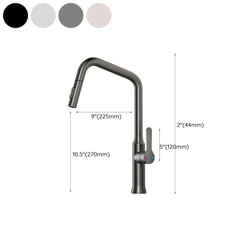 Swivel Spout Kitchen Sink Faucet 304 Stainless Steel with Pull Out Sprayer Clearhalo 'Home Improvement' 'home_improvement' 'home_improvement_kitchen_faucets' 'Kitchen Faucets' 'Kitchen Remodel & Kitchen Fixtures' 'Kitchen Sinks & Faucet Components' 'kitchen_faucets' 1200x1200_5014d2a2-00af-4556-9753-e561e2acf1e4