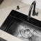Rectangular Kitchen Sink Black Stainless Steel Single Bowl Top Mount ...