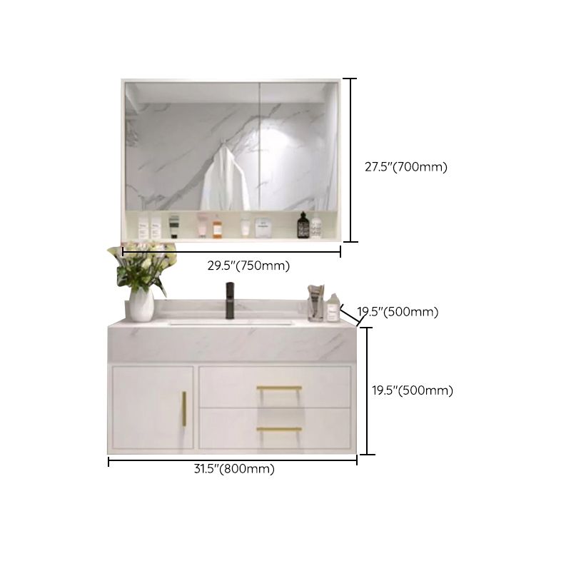 Bathroom Vanity Set Single-Sink Wall-Mounted Mirror Included Drawers Bathroom Vanity Clearhalo 'Bathroom Remodel & Bathroom Fixtures' 'Bathroom Vanities' 'bathroom_vanities' 'Home Improvement' 'home_improvement' 'home_improvement_bathroom_vanities' 1200x1200_503a9c12-cd91-4a20-8189-58bdbf6a4154