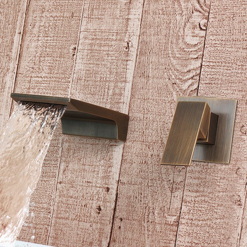 Modern Wall Mounted Bathroom Faucet Copper Single Handle Low Arc Vessel Faucet Clearhalo 'Bathroom Remodel & Bathroom Fixtures' 'Bathroom Sink Faucets' 'Bathroom Sinks & Faucet Components' 'bathroom_sink_faucets' 'Home Improvement' 'home_improvement' 'home_improvement_bathroom_sink_faucets' 1200x1200_503bedb1-620f-468c-984b-a525035511a7