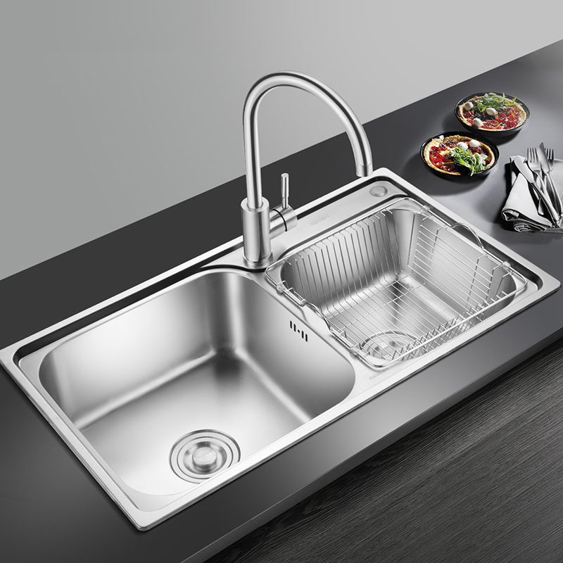 Stainless Steel Double Sink Kitchen Sink 2 Holes Drop-In Sink Clearhalo 'Home Improvement' 'home_improvement' 'home_improvement_kitchen_sinks' 'Kitchen Remodel & Kitchen Fixtures' 'Kitchen Sinks & Faucet Components' 'Kitchen Sinks' 'kitchen_sinks' 1200x1200_50498464-c9b7-4268-b2df-885cc8077a8d
