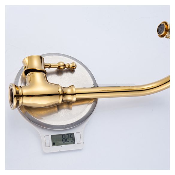 Traditional Bar Faucet 1-Handle with Supply Lines Kitchen Faucet in Gold Clearhalo 'Home Improvement' 'home_improvement' 'home_improvement_kitchen_faucets' 'Kitchen Faucets' 'Kitchen Remodel & Kitchen Fixtures' 'Kitchen Sinks & Faucet Components' 'kitchen_faucets' 1200x1200_50539c6d-0703-4f04-9a9a-2d43c3296e7b