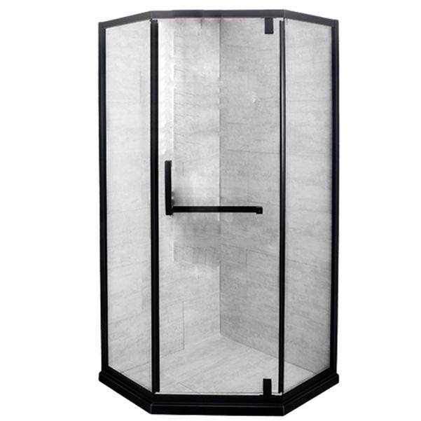 Black Frame Stainless Steel Shower Enclosure Tempered Glass Shower Kit Clearhalo 'Bathroom Remodel & Bathroom Fixtures' 'Home Improvement' 'home_improvement' 'home_improvement_shower_stalls_enclosures' 'Shower Stalls & Enclosures' 'shower_stalls_enclosures' 'Showers & Bathtubs' 1200x1200_507390ae-2e25-46bd-b377-0d470cdfcc2c