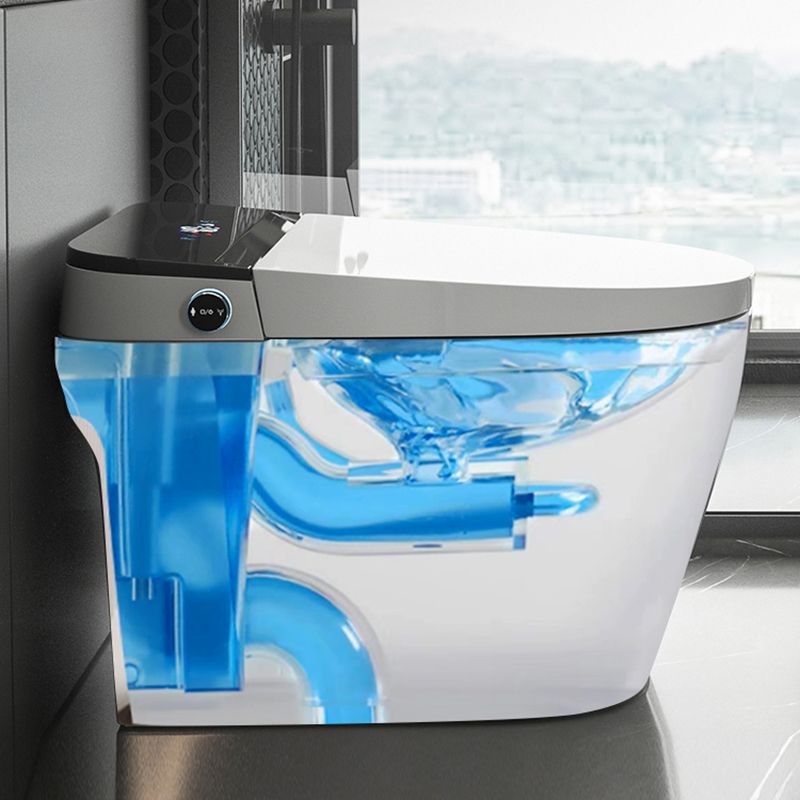 Contemporary Floor Standing Bidet in White Elongated Toilet Clearhalo 'Bathroom Remodel & Bathroom Fixtures' 'Bidets' 'Home Improvement' 'home_improvement' 'home_improvement_bidets' 'Toilets & Bidets' 1200x1200_507c1e60-d961-4774-9094-955b2937b2a2