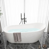 Slipper Modern Bath Oval White Soaking Acrylic Stand Alone Bathtub Clearhalo 'Bathroom Remodel & Bathroom Fixtures' 'Bathtubs' 'Home Improvement' 'home_improvement' 'home_improvement_bathtubs' 'Showers & Bathtubs' 1200x1200_508e7a23-4f96-4a28-ae93-58ae2dbef586