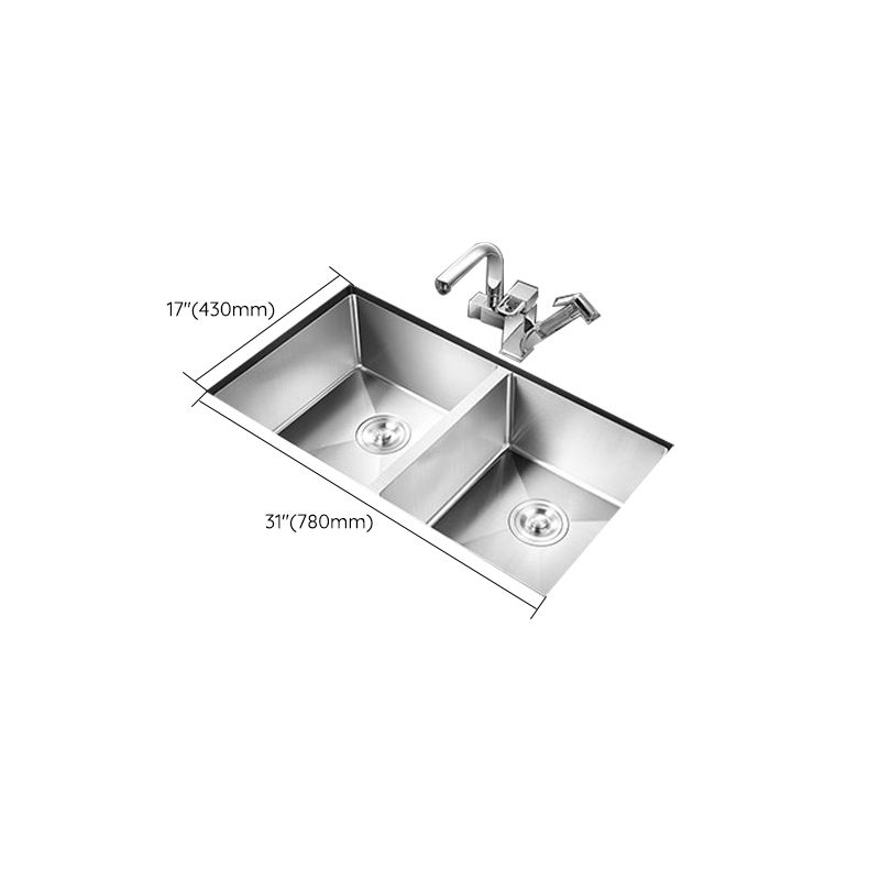 Double Sink Undermount Stainless Steel Sink with Drain Assembly for Kitchen Clearhalo 'Home Improvement' 'home_improvement' 'home_improvement_kitchen_sinks' 'Kitchen Remodel & Kitchen Fixtures' 'Kitchen Sinks & Faucet Components' 'Kitchen Sinks' 'kitchen_sinks' 1200x1200_50914f54-d121-47a2-95c6-776901f1082d