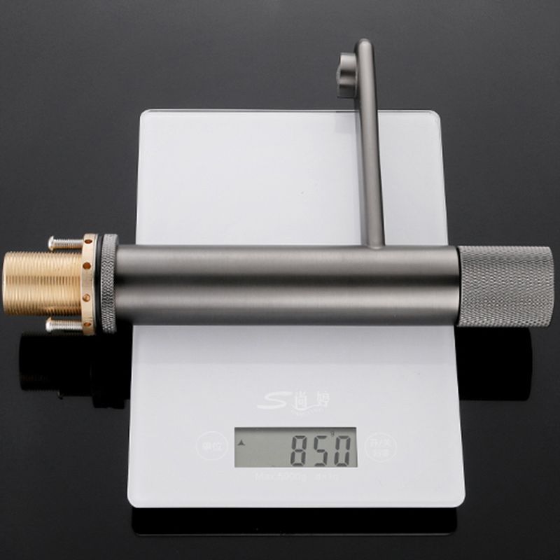 Knob Handle Square Faucet Brass Deck Mounted Bathroom Sink Faucet Clearhalo 'Bathroom Remodel & Bathroom Fixtures' 'Bathroom Sink Faucets' 'Bathroom Sinks & Faucet Components' 'bathroom_sink_faucets' 'Home Improvement' 'home_improvement' 'home_improvement_bathroom_sink_faucets' 1200x1200_50c66544-d32e-4c27-9dc4-50a00cf8126d