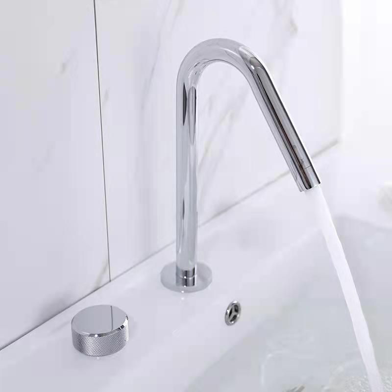 Widespread Modern Bathroom Faucet Knob Handle Gooseneck Vessel Faucet Clearhalo 'Bathroom Remodel & Bathroom Fixtures' 'Bathroom Sink Faucets' 'Bathroom Sinks & Faucet Components' 'bathroom_sink_faucets' 'Home Improvement' 'home_improvement' 'home_improvement_bathroom_sink_faucets' 1200x1200_50cbca0f-29b6-4de6-ae4d-54610dd45ae0