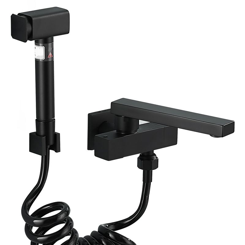 Modern Tub Filler Wall Mount Handshower Swivel Copper Tub Filler with Single Lever Handle Clearhalo 'Bathroom Remodel & Bathroom Fixtures' 'Bathtub Faucets' 'bathtub_faucets' 'Home Improvement' 'home_improvement' 'home_improvement_bathtub_faucets' 1200x1200_50cd57d9-f5fd-4af3-85c5-f358576bcaef