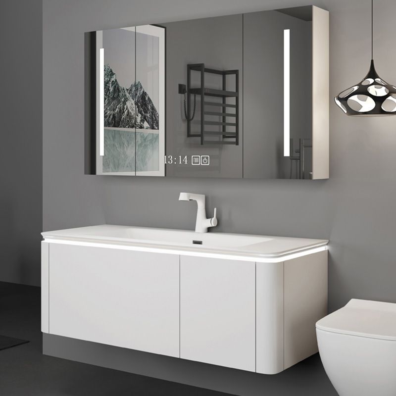 Modern Bathroom Vanity Ceramic Top Wall-Mounted Standalone Cabinet and Shelving Included Clearhalo 'Bathroom Remodel & Bathroom Fixtures' 'Bathroom Vanities' 'bathroom_vanities' 'Home Improvement' 'home_improvement' 'home_improvement_bathroom_vanities' 1200x1200_50cddc65-8f06-484e-b2fb-a2e14fbd1375