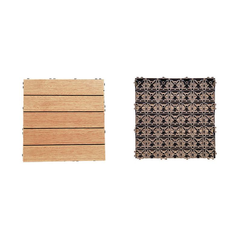Teak Finish 5-Slat Square Wood Flooring Tile Interlocking Outdoor Flooring Tiles Clearhalo 'Home Improvement' 'home_improvement' 'home_improvement_outdoor_deck_tiles_planks' 'Outdoor Deck Tiles & Planks' 'Outdoor Flooring & Tile' 'Outdoor Remodel' 'outdoor_deck_tiles_planks' 1200x1200_50dc2979-54ab-4fae-b3d1-824cafbb25a9