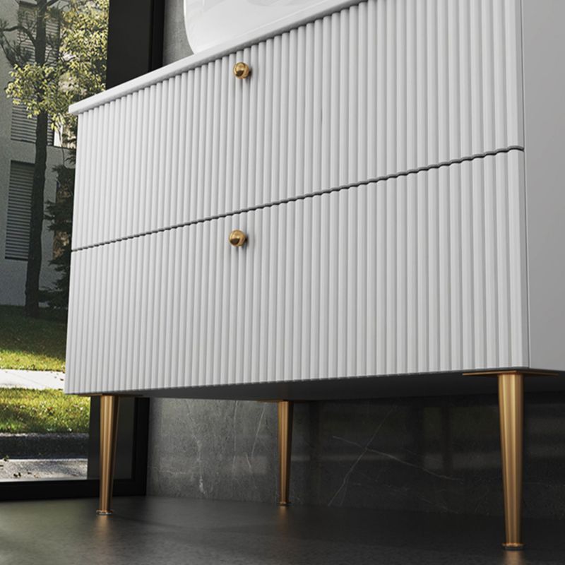 White Free-standing Standard Modern Oval Open Console with Sink Set Clearhalo 'Bathroom Remodel & Bathroom Fixtures' 'Bathroom Vanities' 'bathroom_vanities' 'Home Improvement' 'home_improvement' 'home_improvement_bathroom_vanities' 1200x1200_50debe29-063c-41b0-9d83-9536dd6d9d73