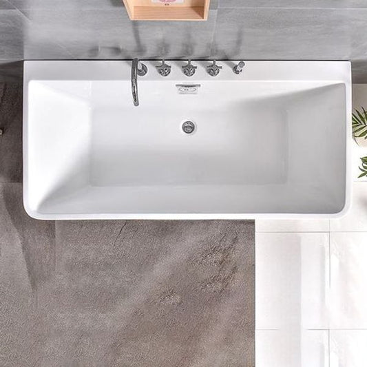 Rectangular Bathtub Acrylic Soaking Bath in White , 22.83-inch Tall Clearhalo 'Bathroom Remodel & Bathroom Fixtures' 'Bathtubs' 'Home Improvement' 'home_improvement' 'home_improvement_bathtubs' 'Showers & Bathtubs' 1200x1200_50e095c9-6eb6-4935-b2ef-8186bb6d4068