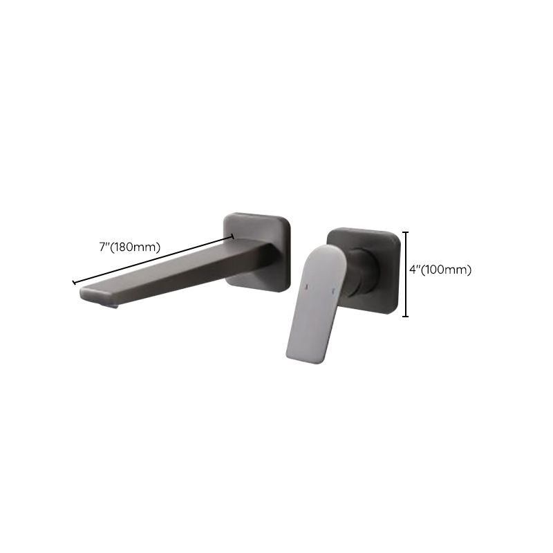 Modern Bathtub Faucet Copper Fixed Lever Handle Wall Mounted Bathroom Faucet Clearhalo 'Bathroom Remodel & Bathroom Fixtures' 'Bathtub Faucets' 'bathtub_faucets' 'Home Improvement' 'home_improvement' 'home_improvement_bathtub_faucets' 1200x1200_50eafd73-ecec-4456-b3e1-9c3783c7c217