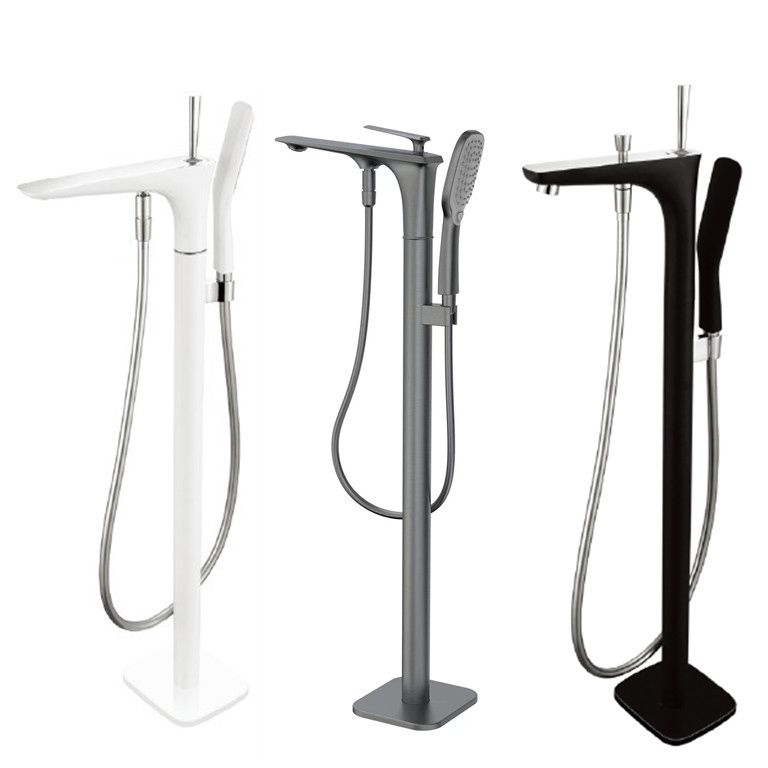 Modern Free Standing Tub Filler Faucet Copper with Hand Shower Freestanding Faucet Clearhalo 'Bathroom Remodel & Bathroom Fixtures' 'Bathtub Faucets' 'bathtub_faucets' 'Home Improvement' 'home_improvement' 'home_improvement_bathtub_faucets' 1200x1200_50ecd03c-bfdb-43bf-8eae-a542df51a4d6