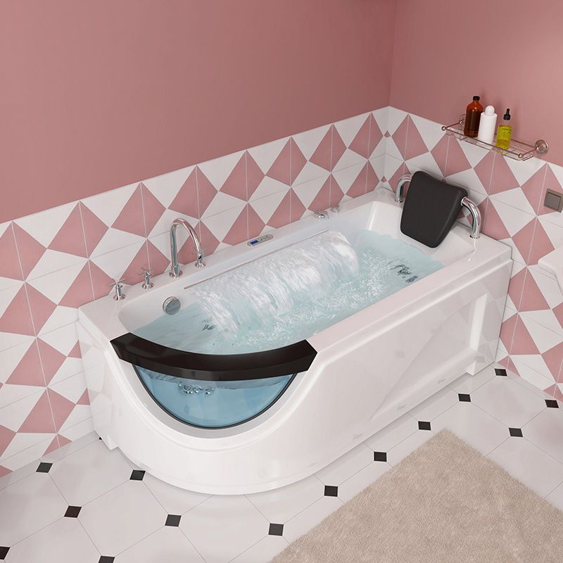 Left-Hand Drain Bathroom Tub Modern Free Form Back to Wall Bathtub Clearhalo 'Bathroom Remodel & Bathroom Fixtures' 'Bathtubs' 'Home Improvement' 'home_improvement' 'home_improvement_bathtubs' 'Showers & Bathtubs' 1200x1200_50efc6a0-645c-46f7-a2ba-aa3e1bf4d305