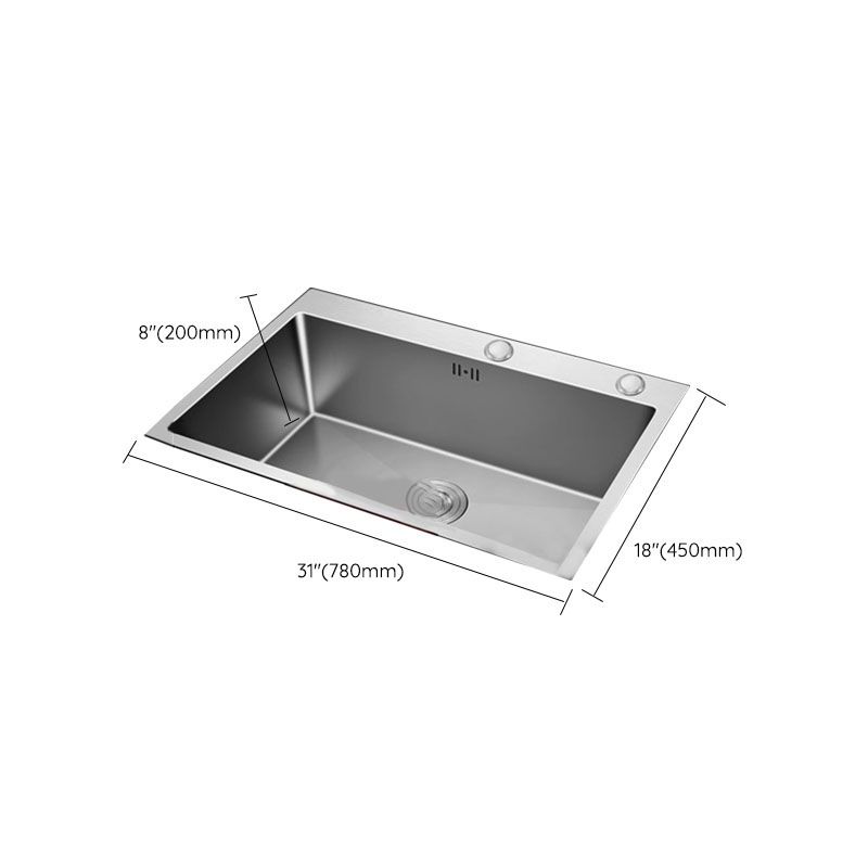 Contemporary Style Kitchen Sink Stainless Steel Kitchen Sink with Drain Strainer Kit Clearhalo 'Home Improvement' 'home_improvement' 'home_improvement_kitchen_sinks' 'Kitchen Remodel & Kitchen Fixtures' 'Kitchen Sinks & Faucet Components' 'Kitchen Sinks' 'kitchen_sinks' 1200x1200_50f8641c-d9fd-4029-acda-311c2fbe26f9