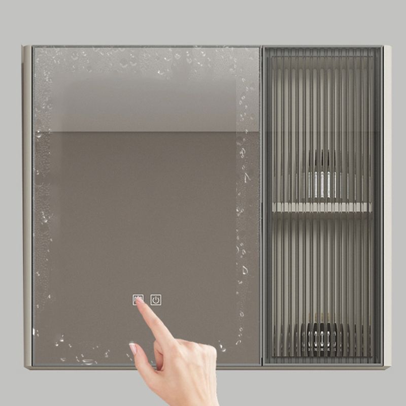 Modern Metal Sink Vanity Wall Mount Khaki Tone Bathroom Vanity with Mirror Cabinet Clearhalo 'Bathroom Remodel & Bathroom Fixtures' 'Bathroom Vanities' 'bathroom_vanities' 'Home Improvement' 'home_improvement' 'home_improvement_bathroom_vanities' 1200x1200_511096f4-d54d-4a8e-add8-010089439052