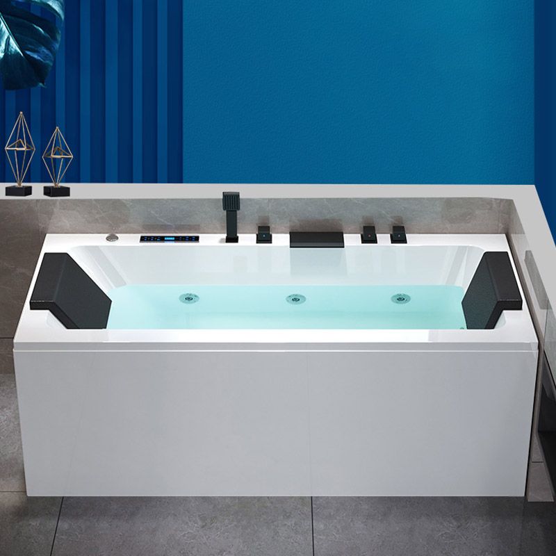 Modern Style Alcove Bath Tub Acrylic Rectangular Bathroom Bathtub with Faucet Clearhalo 'Bathroom Remodel & Bathroom Fixtures' 'Bathtubs' 'Home Improvement' 'home_improvement' 'home_improvement_bathtubs' 'Showers & Bathtubs' 1200x1200_5117a49f-e30b-48ce-b190-9f91cf2b404e