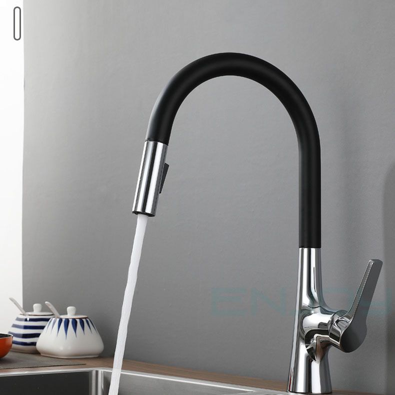 Contemporary Single Handle Kitchen Faucet Water Filler with Pull out Sprayer Clearhalo 'Home Improvement' 'home_improvement' 'home_improvement_kitchen_faucets' 'Kitchen Faucets' 'Kitchen Remodel & Kitchen Fixtures' 'Kitchen Sinks & Faucet Components' 'kitchen_faucets' 1200x1200_511ef0d6-8d6d-4401-a299-6dd20969c42a