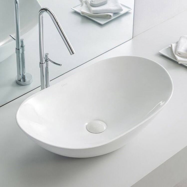Contemporary Bathroom Sink Pop-Up Drain Porcelain Oval-Shape Vessel Lavatory Sink Clearhalo 'Bathroom Remodel & Bathroom Fixtures' 'Bathroom Sinks & Faucet Components' 'Bathroom Sinks' 'bathroom_sink' 'Home Improvement' 'home_improvement' 'home_improvement_bathroom_sink' 1200x1200_51230520-490c-4bae-b567-dd1370da3292