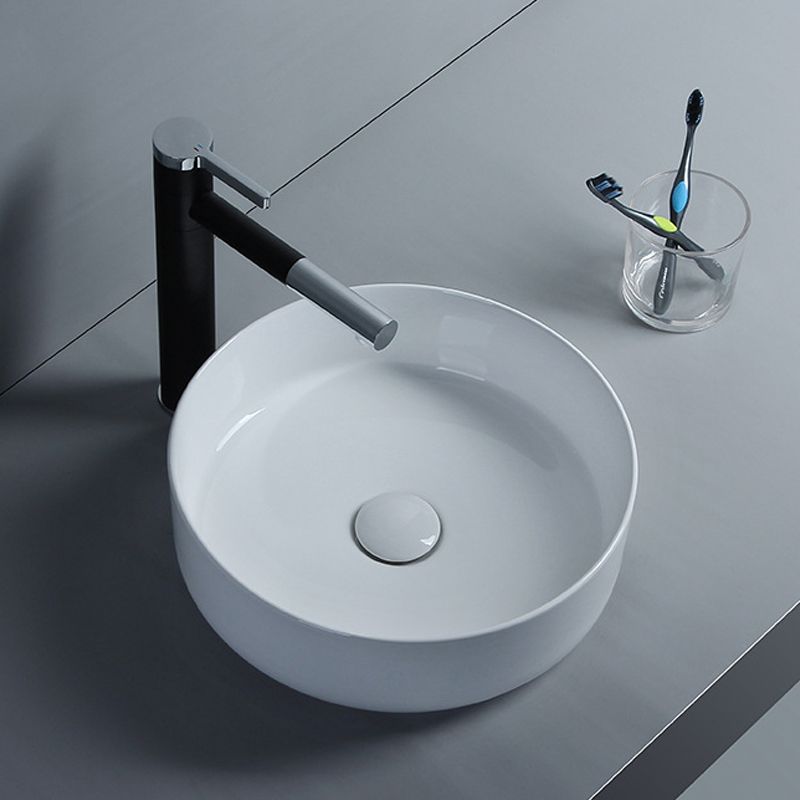 Modern White Vessel Sink Porcelain Shut-Off Valve Included Bathroom Sink Clearhalo 'Bathroom Remodel & Bathroom Fixtures' 'Bathroom Sinks & Faucet Components' 'Bathroom Sinks' 'bathroom_sink' 'Home Improvement' 'home_improvement' 'home_improvement_bathroom_sink' 1200x1200_512e0ae9-bf50-432a-8011-67db17df94eb