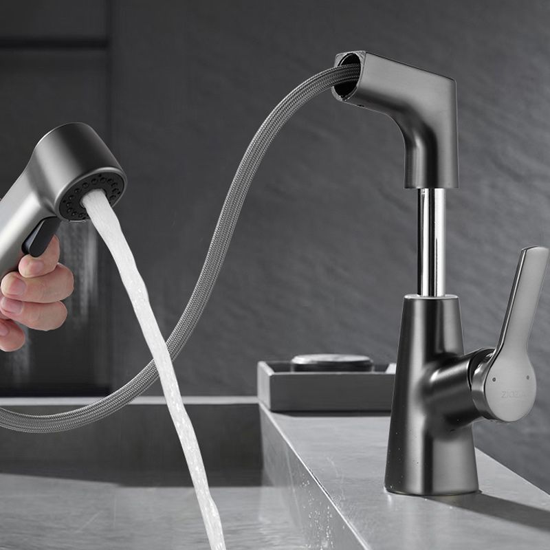 Swivel Spout Sink Faucet Brass Bathroom Low Arc Lifting Faucet Clearhalo 'Bathroom Remodel & Bathroom Fixtures' 'Bathroom Sink Faucets' 'Bathroom Sinks & Faucet Components' 'bathroom_sink_faucets' 'Home Improvement' 'home_improvement' 'home_improvement_bathroom_sink_faucets' 1200x1200_513bf47f-3499-4623-81a3-f5730d0508df