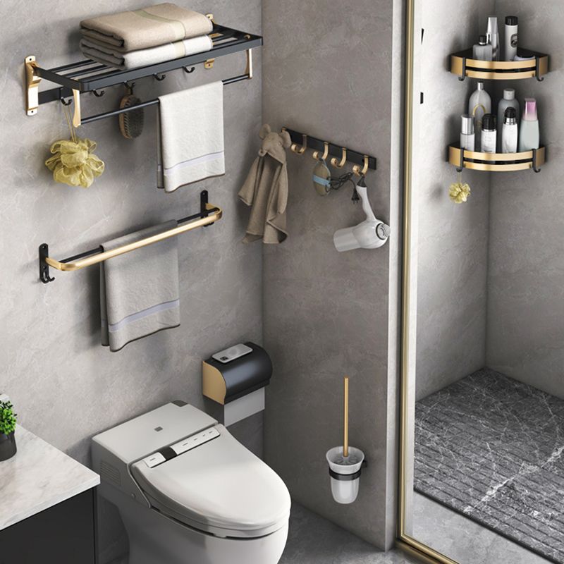 Black & Brass Bathroom Set Modern Style Bathroom Accessory As Individual Or As a Set Clearhalo 'Bathroom Hardware Sets' 'Bathroom Hardware' 'Bathroom Remodel & Bathroom Fixtures' 'bathroom_hardware_sets' 'Home Improvement' 'home_improvement' 'home_improvement_bathroom_hardware_sets' 1200x1200_51488728-ab4c-4f23-9104-af9772511053