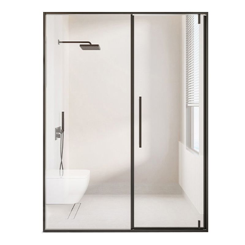Single Sliding Semi Frameless Shower Door, Tempered Glass Shower Screen Clearhalo 'Bathroom Remodel & Bathroom Fixtures' 'Home Improvement' 'home_improvement' 'home_improvement_shower_tub_doors' 'Shower and Tub Doors' 'shower_tub_doors' 'Showers & Bathtubs' 1200x1200_514a74b3-e10e-41f0-9df6-4487659f22f2