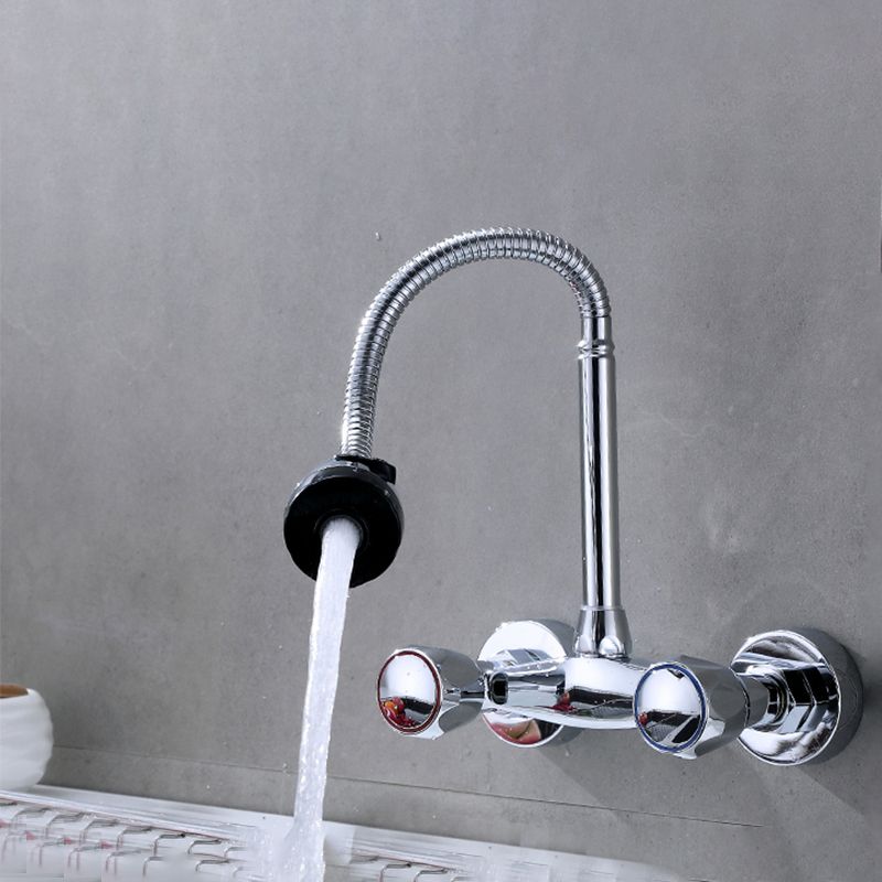 Modern Bridge Faucet Brass Knob Handle Swivel Spout Wall Mounted Pot Filler Faucet Clearhalo 'Home Improvement' 'home_improvement' 'home_improvement_kitchen_faucets' 'Kitchen Faucets' 'Kitchen Remodel & Kitchen Fixtures' 'Kitchen Sinks & Faucet Components' 'kitchen_faucets' 1200x1200_51683d7b-5389-4549-ba0a-cde5db648997