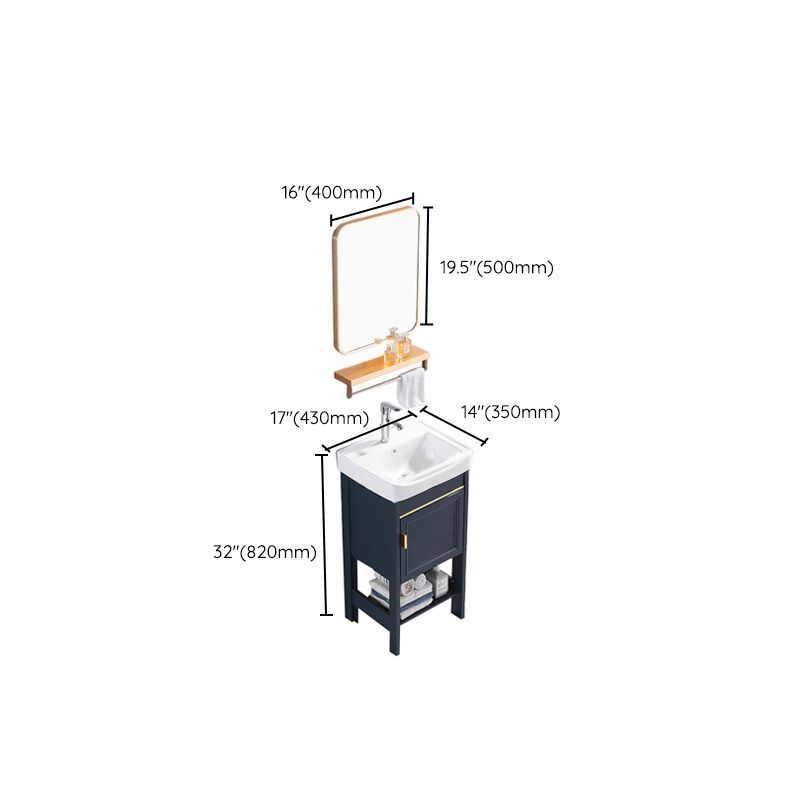 Glam Blue Sink Vanity Metal Frame Single Rectangular Bath Vanity Clearhalo 'Bathroom Remodel & Bathroom Fixtures' 'Bathroom Vanities' 'bathroom_vanities' 'Home Improvement' 'home_improvement' 'home_improvement_bathroom_vanities' 1200x1200_5168bf33-f143-4ffd-b210-98180a1e9faf