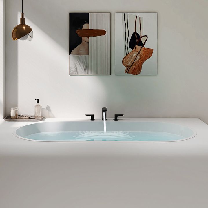Modern Oval Drop-in Bath Tub 23.22" H White Acrylic Bathtub for Home Clearhalo 'Bathroom Remodel & Bathroom Fixtures' 'Bathtubs' 'Home Improvement' 'home_improvement' 'home_improvement_bathtubs' 'Showers & Bathtubs' 1200x1200_51716a1e-d95c-4e71-a547-189ef5a4cd86