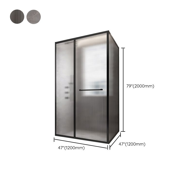 Black Framed Square Shower Enclosure Tempered Glass Shower Stall Clearhalo 'Bathroom Remodel & Bathroom Fixtures' 'Home Improvement' 'home_improvement' 'home_improvement_shower_stalls_enclosures' 'Shower Stalls & Enclosures' 'shower_stalls_enclosures' 'Showers & Bathtubs' 1200x1200_5187973c-5f1e-4a8d-bb39-afdd0f989101