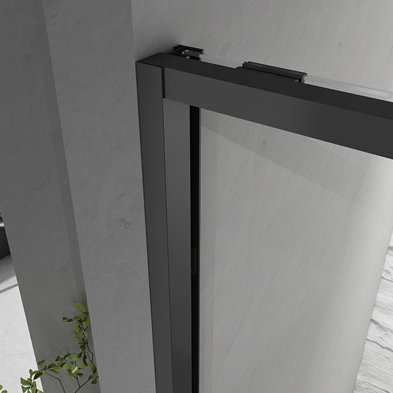 Gray Narrow Side Shower Door Single Sliding Door Tempered Glass Shower Door Clearhalo 'Bathroom Remodel & Bathroom Fixtures' 'Home Improvement' 'home_improvement' 'home_improvement_shower_tub_doors' 'Shower and Tub Doors' 'shower_tub_doors' 'Showers & Bathtubs' 1200x1200_518b29b5-24a3-41b0-a310-67af3a17ab4b