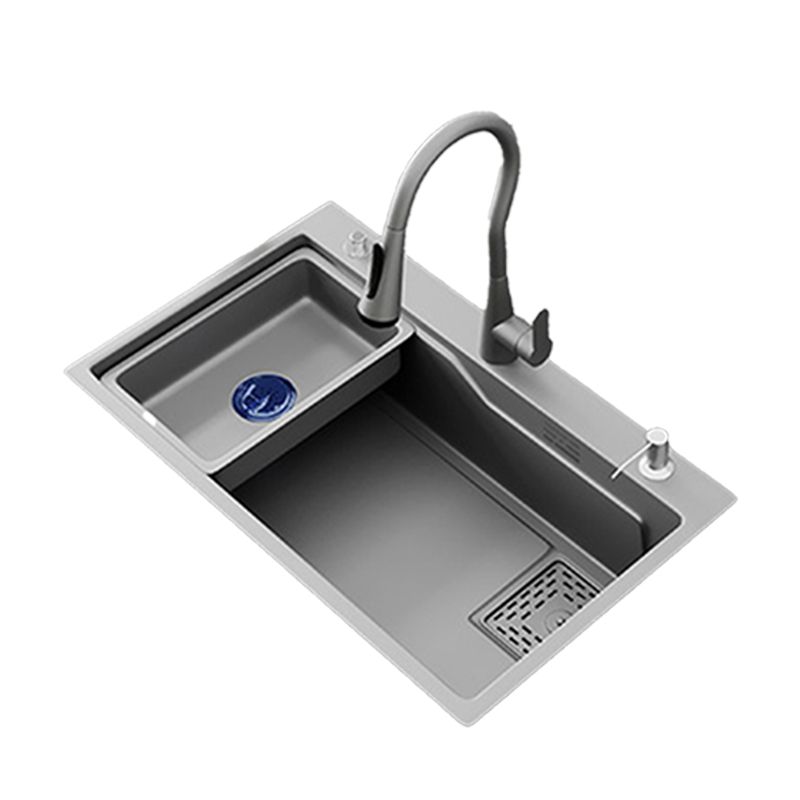 Contemporary Style Kitchen Sink Stainless Steel 3 Holes Kitchen Sink Clearhalo 'Home Improvement' 'home_improvement' 'home_improvement_kitchen_sinks' 'Kitchen Remodel & Kitchen Fixtures' 'Kitchen Sinks & Faucet Components' 'Kitchen Sinks' 'kitchen_sinks' 1200x1200_51b1275e-0c01-45f8-9b4d-185a4ff2d7ab