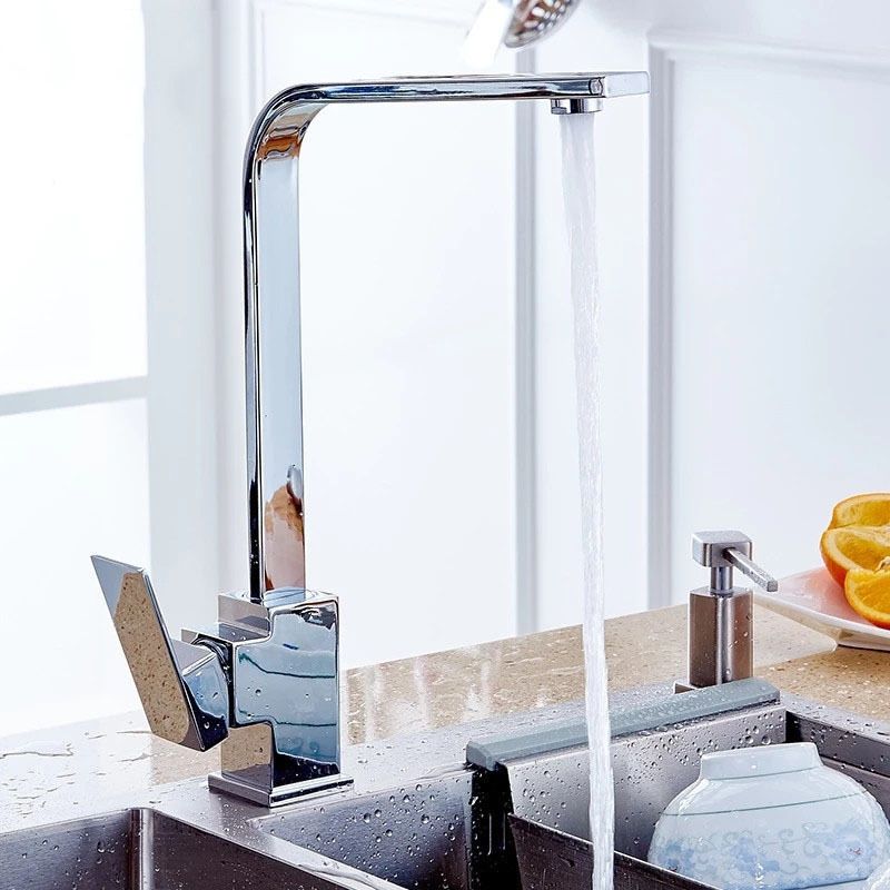 Contemporary Kitchen Faucet Stainless Steel 1-Handle High Arc Kitchen Faucet Clearhalo 'Home Improvement' 'home_improvement' 'home_improvement_kitchen_faucets' 'Kitchen Faucets' 'Kitchen Remodel & Kitchen Fixtures' 'Kitchen Sinks & Faucet Components' 'kitchen_faucets' 1200x1200_51c3f648-19ba-4652-8e06-767b7017d601