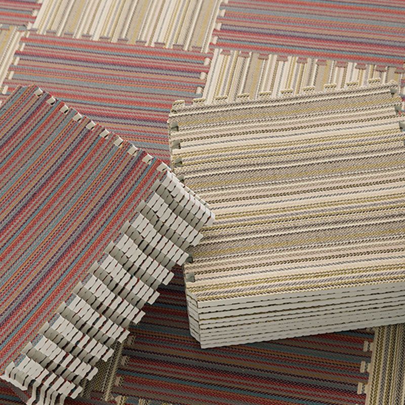 Carpet Tile Non-Skid Fade Resistant Striped Interlocking Carpet Tiles Dining Room Clearhalo 'Carpet Tiles & Carpet Squares' 'carpet_tiles_carpet_squares' 'Flooring 'Home Improvement' 'home_improvement' 'home_improvement_carpet_tiles_carpet_squares' Walls and Ceiling' 1200x1200_51da0011-4808-4e3d-b174-b97c011b687b