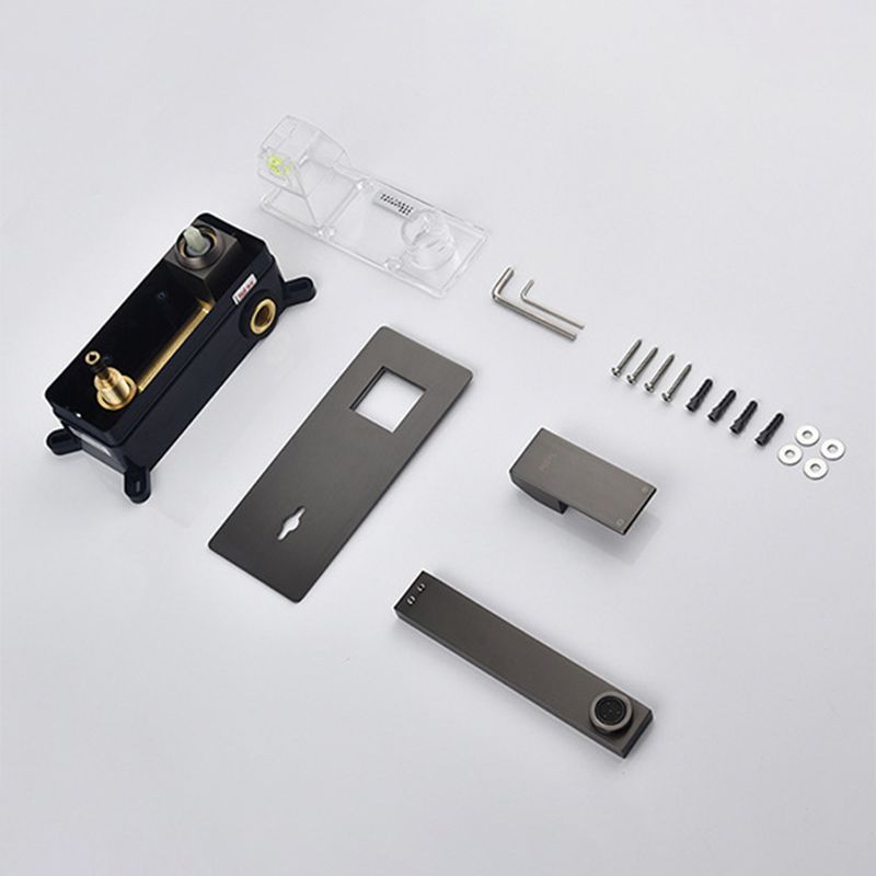 Modern 1-Handle Bathroom Sink Faucet 2 Hole Wall Mounted Bathroom Faucet Brass Clearhalo 'Bathroom Remodel & Bathroom Fixtures' 'Bathroom Sink Faucets' 'Bathroom Sinks & Faucet Components' 'bathroom_sink_faucets' 'Home Improvement' 'home_improvement' 'home_improvement_bathroom_sink_faucets' 1200x1200_51ddd709-b707-4479-b835-7580e55ab944