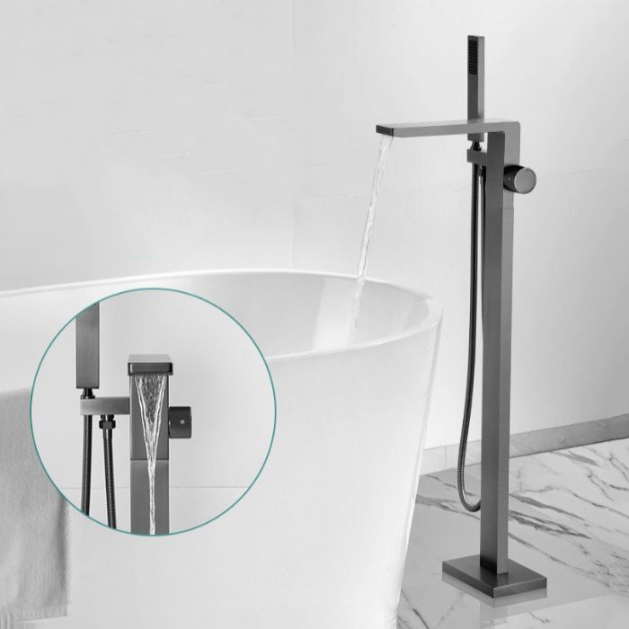 Modern Freestanding Faucet Metal Freestanding Tub Filler Trim Clearhalo 'Bathroom Remodel & Bathroom Fixtures' 'Bathtub Faucets' 'bathtub_faucets' 'Home Improvement' 'home_improvement' 'home_improvement_bathtub_faucets' 1200x1200_51f43462-4f01-4f15-afc9-190718c319c2